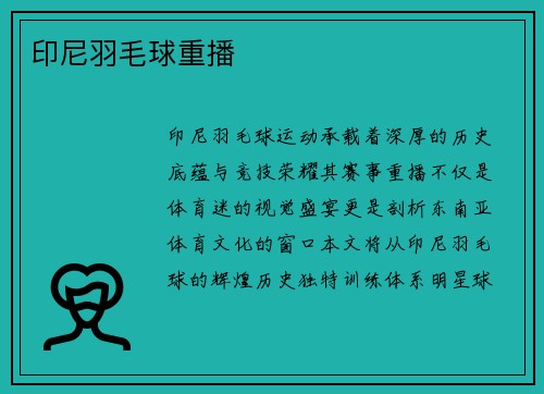 印尼羽毛球重播